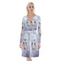Easter Egg With Flowers Long Sleeve Velvet Front Wrap Dress View1