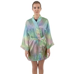 Pastel Mermaid Sparkles Long Sleeve Kimono Robe by retrotoomoderndesigns