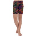 Camouflage Orange Kids  Lightweight Velour Capri Yoga Leggings View1