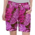 Tropical Pink Leaves Pocket Shorts View1