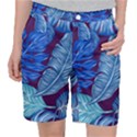 Tropical Blue Leaves Pocket Shorts View1