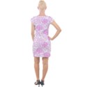 Peony Asia Spring Flowers Natural Cap Sleeve Bodycon Dress View2