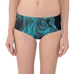 Angry Male Lion Predator Carnivore Mid-waist Bikini Bottoms