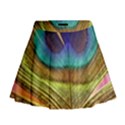 Peacock Feather Bird Colorful Mini Flare Skirt View1