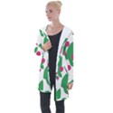 Feuilles Et Pois Longline Hooded Cardigan View1