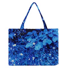 Blue Daisies Zipper Medium Tote Bag by okhismakingart
