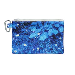 Blue Daisies Canvas Cosmetic Bag (medium) by okhismakingart
