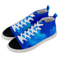 Deep Blue Clouds Men s Mid-top Canvas Sneakers