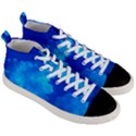 Deep Blue Clouds Men s Mid-Top Canvas Sneakers View3