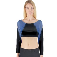 Tree And Moon Long Sleeve Crop Top