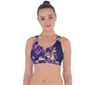 Soft Purple Hydrangeas Cross String Back Sports Bra View1