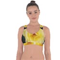 Pale Yellow Rose Cross String Back Sports Bra View1