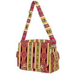 Rhombus And Stripes        Buckle Multifunction Bag