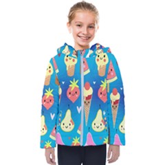 Cute Food Characters Clipart            Kids  Hooded Puffer Jacket