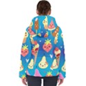 Cute food characters clipart            Women s Hooded Puffer Jacket View2
