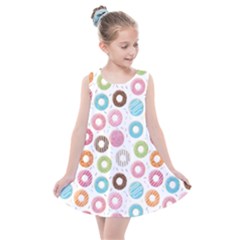 Donut Pattern With Funny Candies Kids  Summer Dress