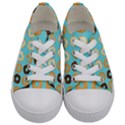Donuts Pattern With Bites bright pastel blue and brown Kids  Low Top Canvas Sneakers View1