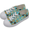 Donuts Pattern With Bites bright pastel blue and brown Kids  Low Top Canvas Sneakers View2