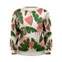 Tropical Watermelon Leaves Pink and green jungle leaves retro Hawaiian style Women s Sweatshirt View1