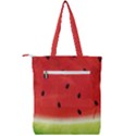 Juicy Paint texture Watermelon red and green watercolor Double Zip Up Tote Bag View2