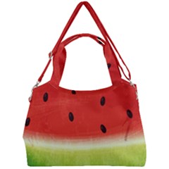 Juicy Paint Texture Watermelon Red And Green Watercolor Double Compartment Shoulder Bag by genx