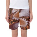 Fractal Pattern Shades Of Brown Women s Basketball Shorts View1