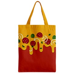 Pizza Topping Funny Modern Yellow Melting Cheese And Pepperonis Zipper Classic Tote Bag by genx
