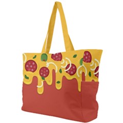 Pizza Topping Funny Modern Yellow Melting Cheese And Pepperonis Simple Shoulder Bag by genx