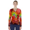 Background Abstract Color Form V-Neck Long Sleeve Top View1