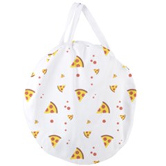 Pizza Pattern Pepperoni Cheese Funny Slices Giant Round Zipper Tote by genx