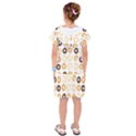 Donuts Pattern With Bites bright pastel blue and brown Cropped Sweatshirt Kids  Drop Waist Dress View2