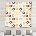 Donuts Pattern With Bites bright pastel blue and brown Cropped Sweatshirt Square Tapestry (Large) View2