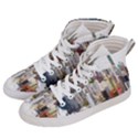 Hong Kong Skyline Watercolor Painting Poster Men s Hi-Top Skate Sneakers View2