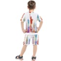 New York City Poster Watercolor Painting Illustrat Kids  Tee and Shorts Set View2