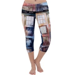 Tardis Doctor Who Transparent Capri Yoga Leggings