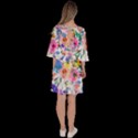 Lovely Pinky Floral Velour Kimono Dress View4