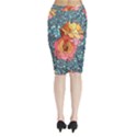 Pattern Rose Yellow Background Midi Wrap Pencil Skirt View2