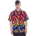 Abstract Background Spiral Colorful Men s Short Sleeve Shirt View1