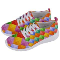 Background Colorful Geometric Triangle Rainbow Men s Lightweight Sports Shoes by HermanTelo