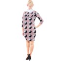 Yin Yang Pattern Quarter Sleeve Hood Bodycon Dress View2