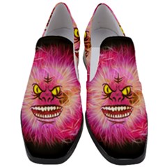 Monster Pink Eyes Aggressive Fangs Slip On Heel Loafers by HermanTelo
