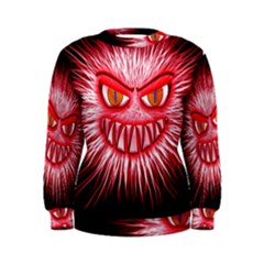 Monster Red Eyes Aggressive Fangs Women s Sweatshirt by HermanTelo