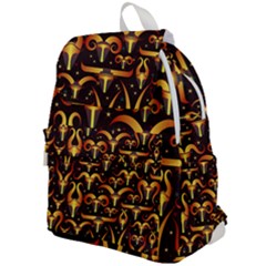 Stylised Horns Black Pattern Top Flap Backpack by HermanTelo