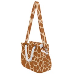 Giraffe Skin Pattern Rope Handles Shoulder Strap Bag by HermanTelo