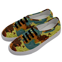 Map Geography World Yellow Men s Classic Low Top Sneakers by HermanTelo