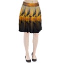 Sunset Reflection Birds Clouds Sky Pleated Skirt View1