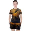 Sunset Reflection Birds Clouds Sky Women s Tee and Shorts Set View1