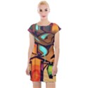 Graffiti Mural Street Art Wall Art Cap Sleeve Bodycon Dress View1
