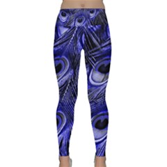 Peacock Feathers Color Plumage Lightweight Velour Classic Yoga Leggings