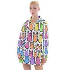 Rainbow Bunny Candy Women s Long Sleeve Casual Dress